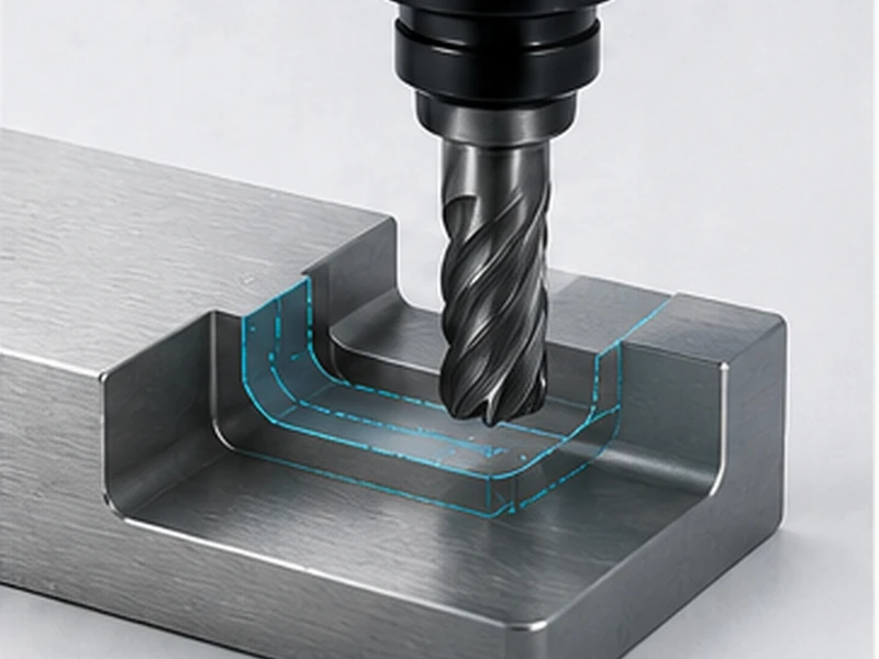 CNC milling tool accessing an undercut feature